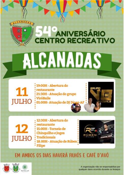 54&ordm; Anivers&aacute;rio do Centro Recreativo das Alcanadas