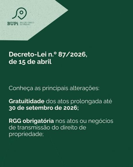 Georreferencia&ccedil;&atilde;o e registo dos pr&eacute;dios r&uacute;sticos no BUPi gratuitos at&eacute; setembro de 2026